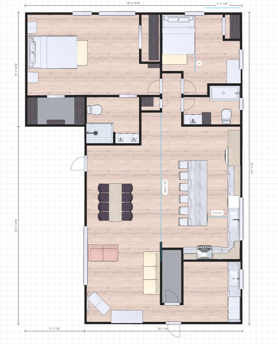 2-bedroom proposed floor plan by MSH