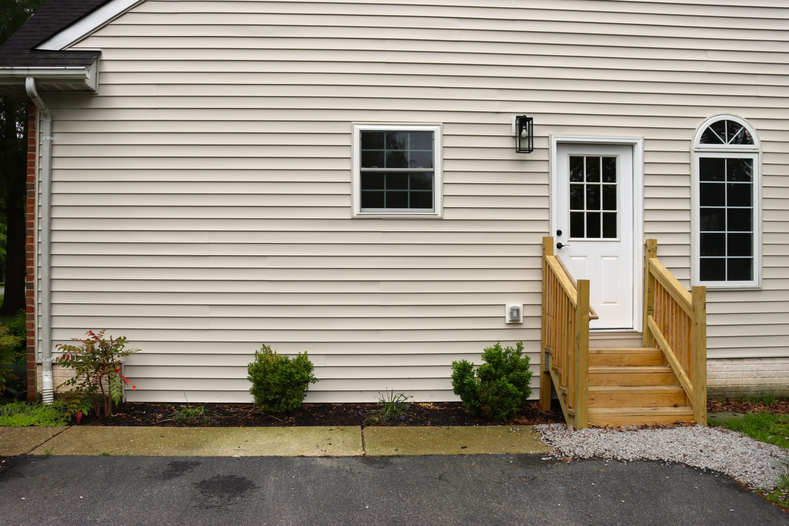 Finished garage conversion to a warm, modern living space