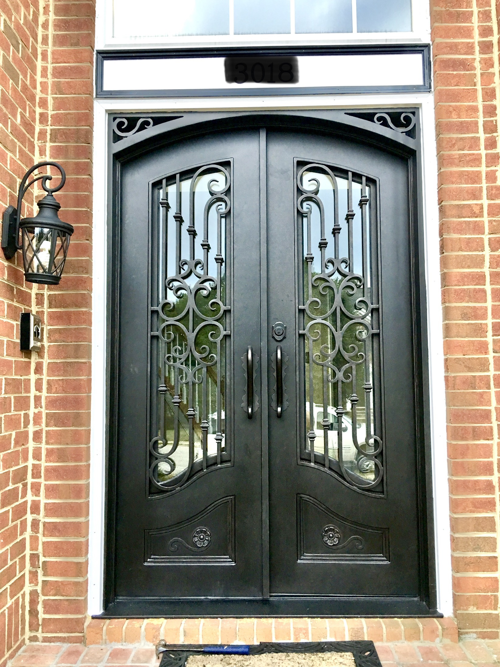 Finished outdoor space with modern railing