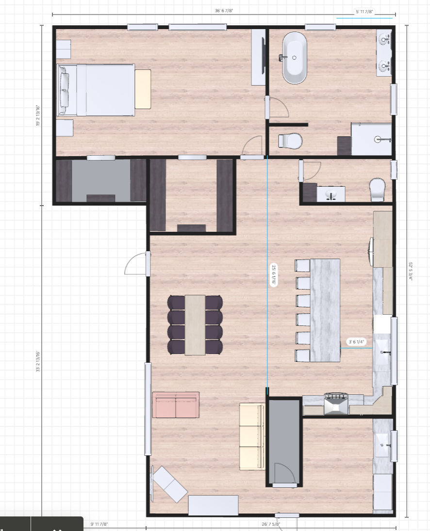 Client storyboard showing lifestyle zones and concept direction