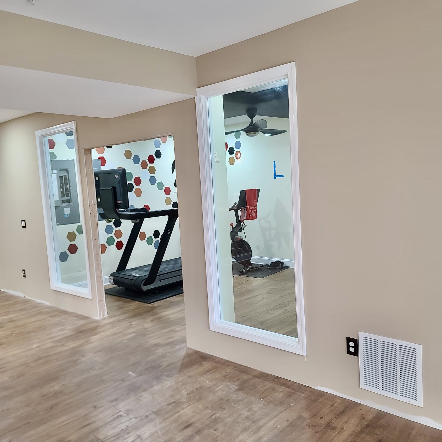 Basement space ready for gym or media room
