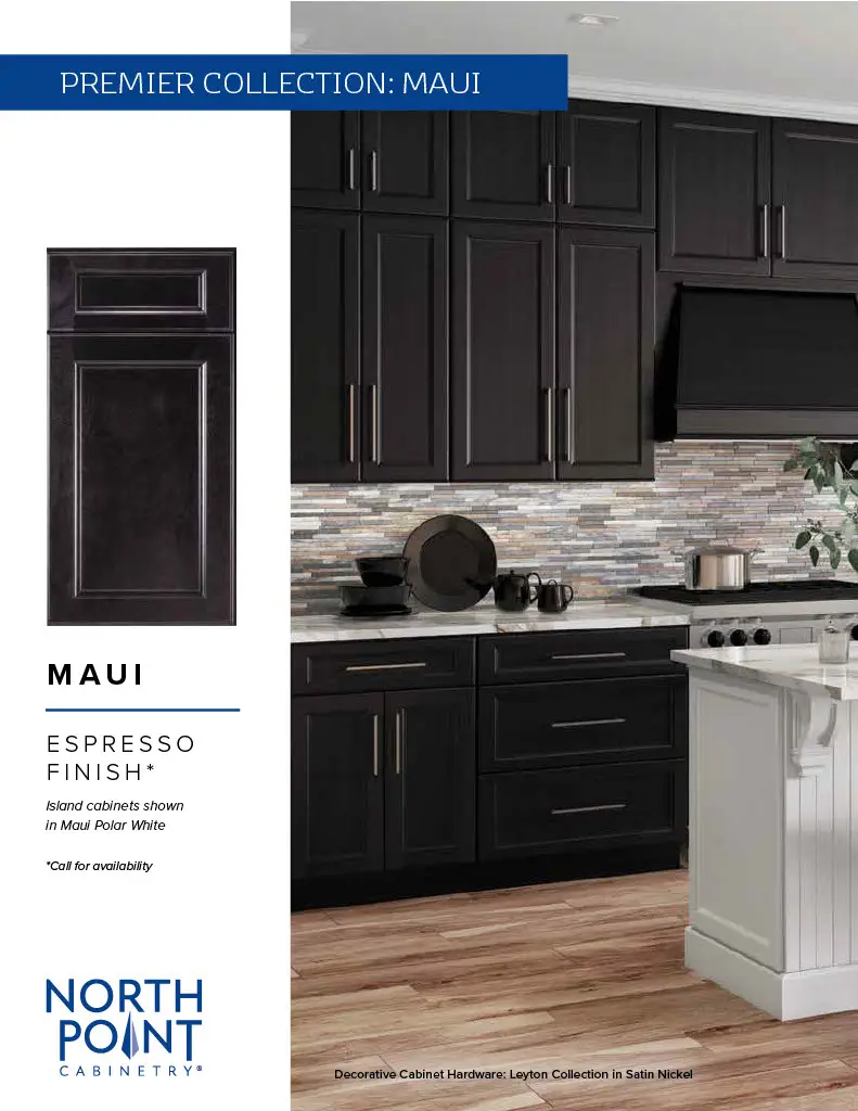 Open concept kitchen with NorthPoint Maui Slate cabinetry in Warrenton, Virginia